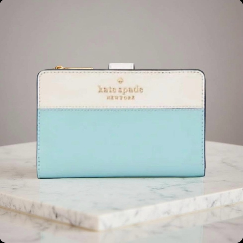 Kate Spade Sky Blue and White Wallet